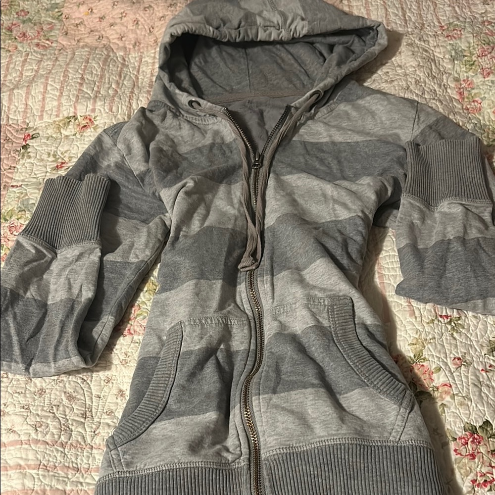 Lucky brand stripe zip up sweater